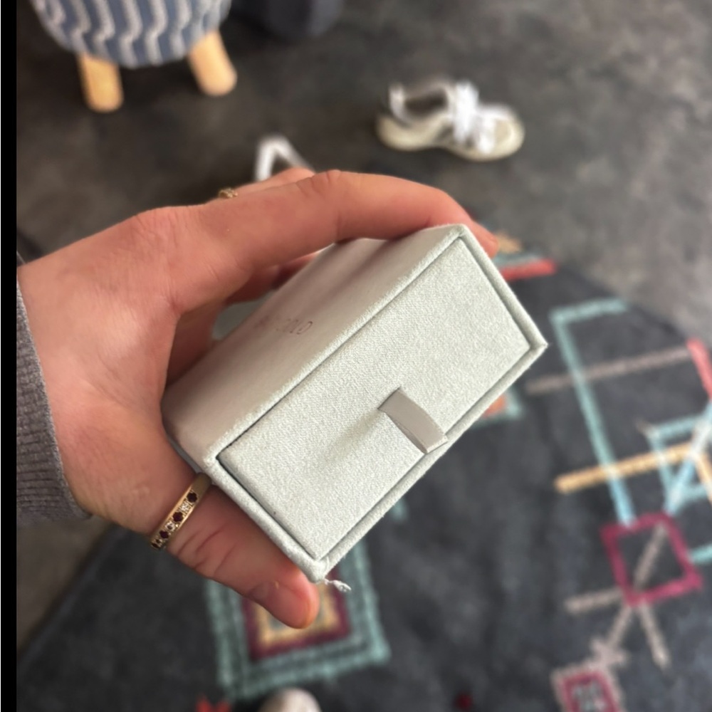 New Baby Solid Gold Initial Drop Ring With Letter… - image 5